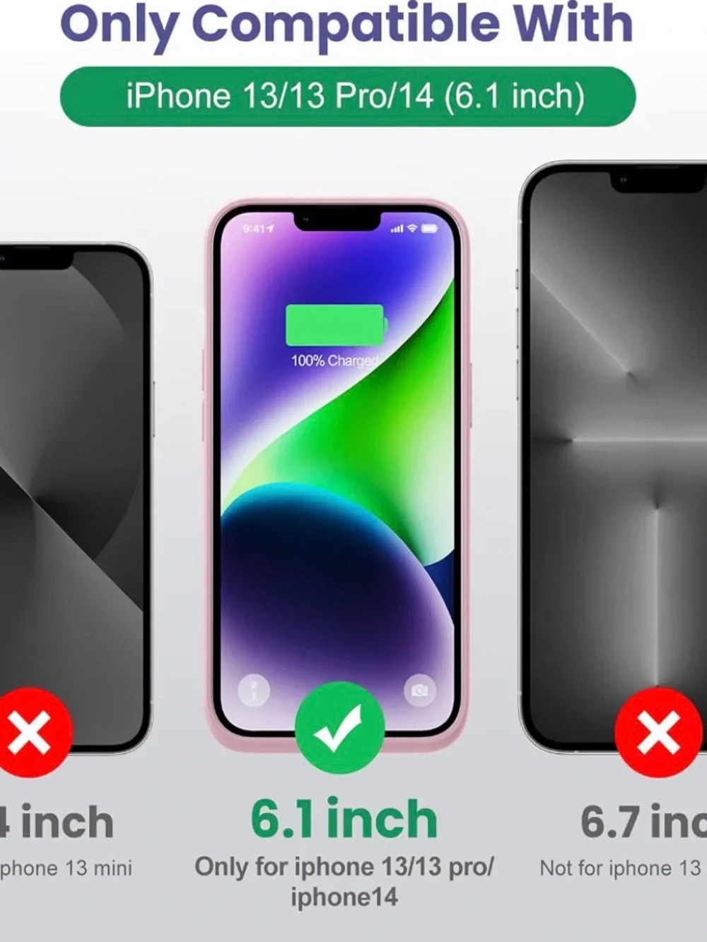 Battery Case for iPhone 13/13 Pro/14, 7500 mAh Smart Battery Case